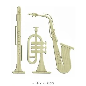 KD012 Dekoratif Müzik Aletleri Seti Ahşap Boyanabilir Obje